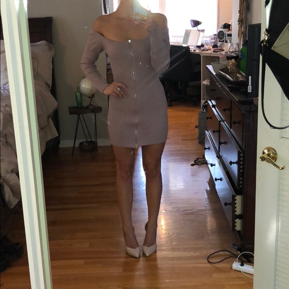 Missguided off shoulder sweater dress